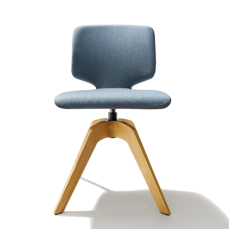 dining chair aye upholstered with wooden swivel base in oak