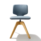 dining chair aye upholstered with wooden swivel base in oak