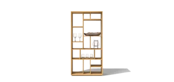 modern graphic shelf made of oak wood