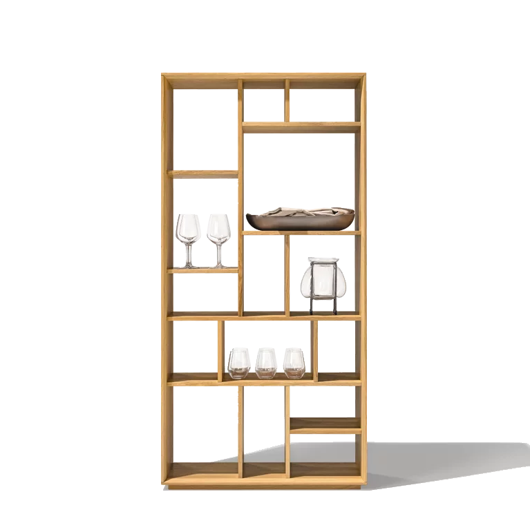 modern graphic shelf made of oak wood