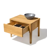 mylon bedside cabinet with drawer in solid oak