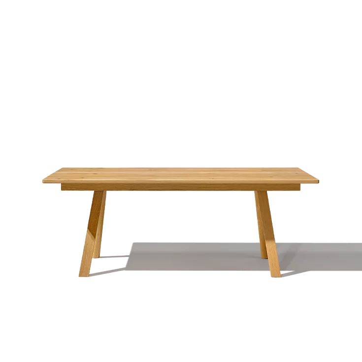 taso extendable dining table solid wood in wild oak, side view
