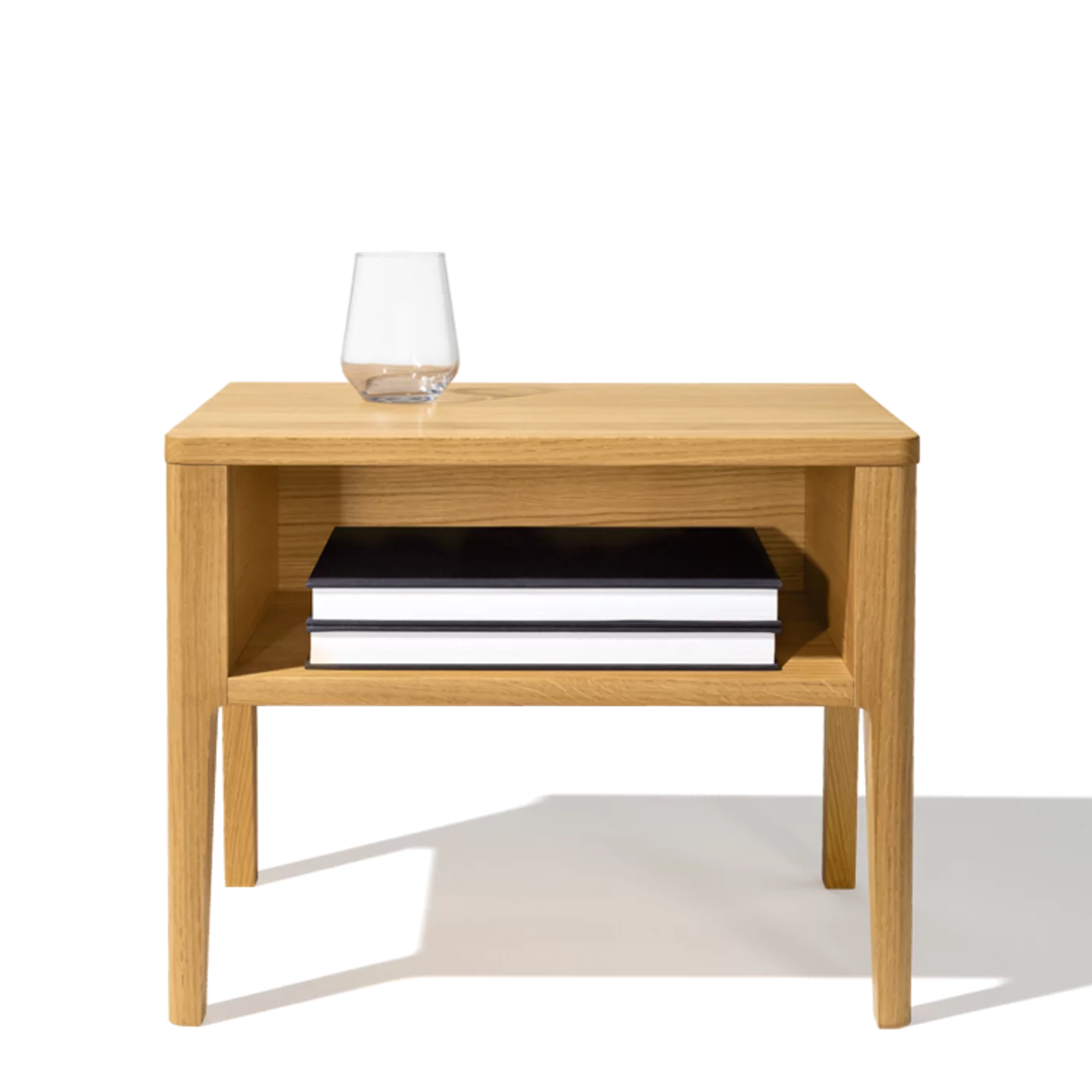 elegant mylon bedside cabinet in solid oak