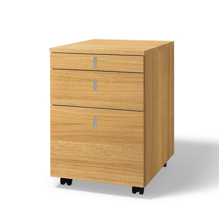 desk pedestal with drawers in solid wood cubus desk pedestal with large drawer in solid oak