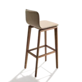 Holzbarhocker ark Nussbaum Holzbarhocker ark Nussbaum mit Lehne gepolstert