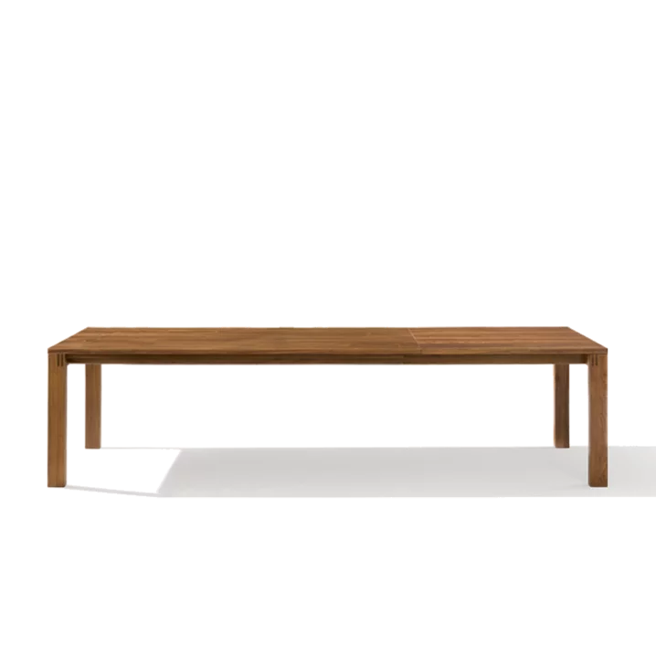 magnum solid wood dining table extendable in walnut, side view