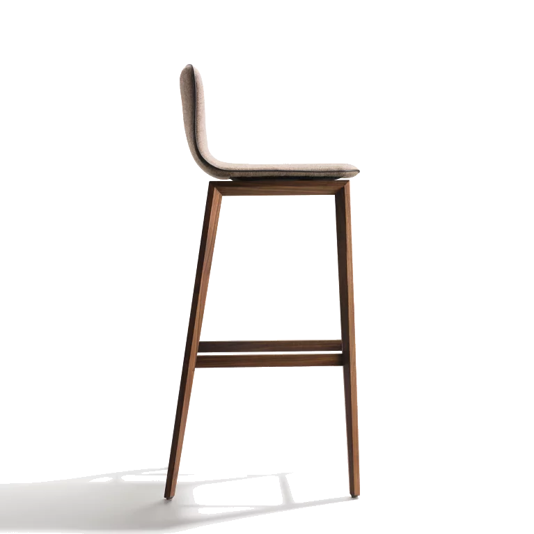 kitchen bar stool ark upholstered in walnut