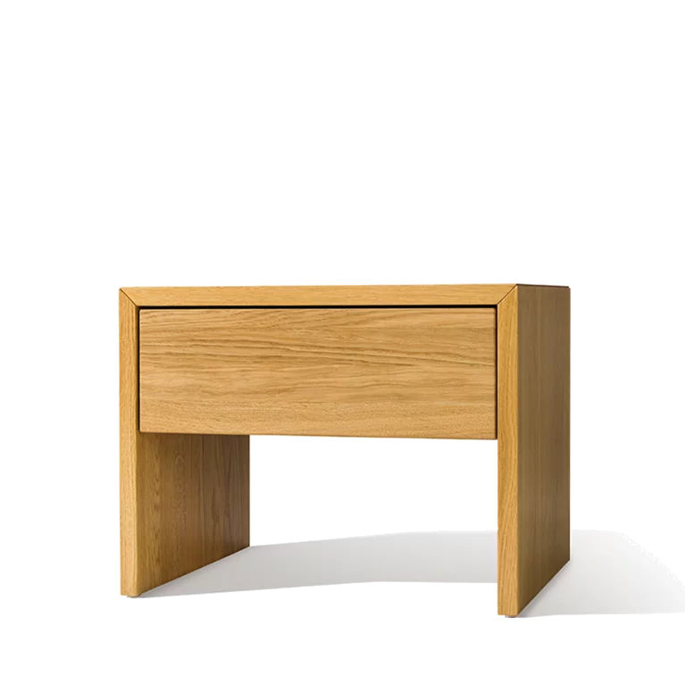 elegant lunetto bedside cabinet in solid oak