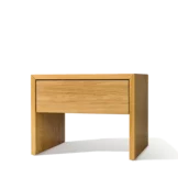 elegant lunetto bedside cabinet in solid oak