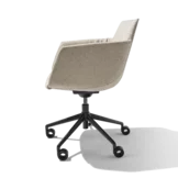 grand lui desk chair in fabric with swivel base in matt black