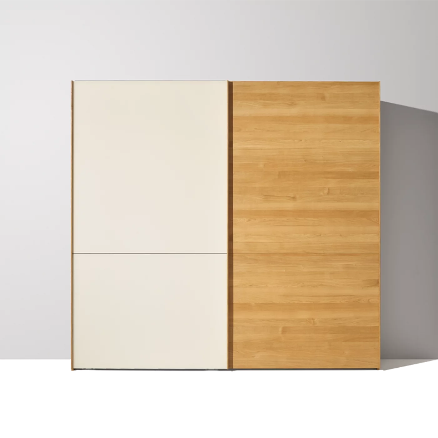 lunetto sliding door wardrobe in oak with coloured glass front