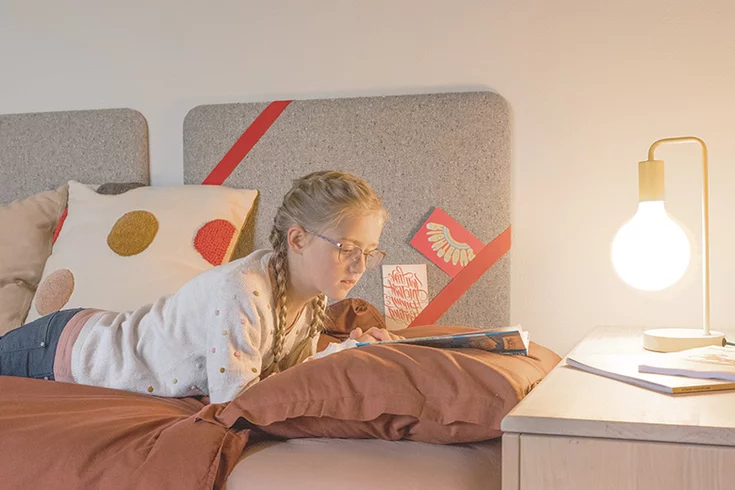 wooden tandem lounger for children with fabric panels children's tandem lounger in alder white oil with fabric panels and red elasticated straps