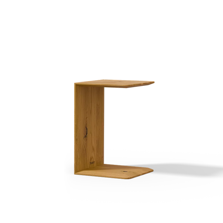 clip side table in wild oak