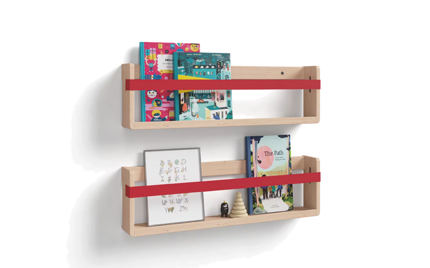 solid wooden decorative shelves with rubber bands and shelves decorative shelves in alder white oil with red rubber bands and practical shelves