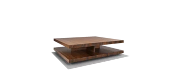 square coffee table c3 with storage space in solid walnut