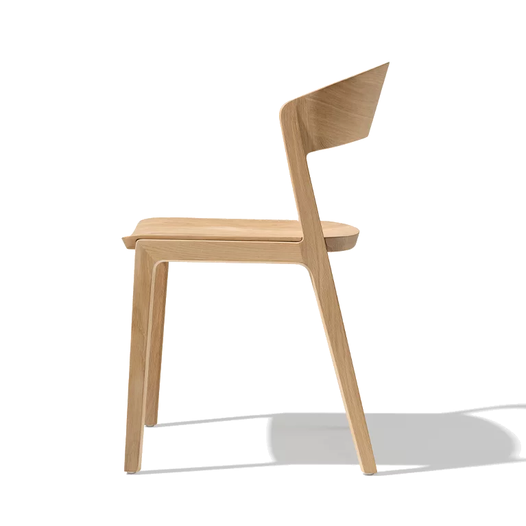 solid wood dining chair, rear view dining chair mylon in solid oak white oil, back view