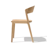 solid wood dining chair, rear view dining chair mylon in solid oak white oil, back view