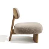 eleganter elliot Lounge Chair in Eiche massiv mit Nimbus Stoff