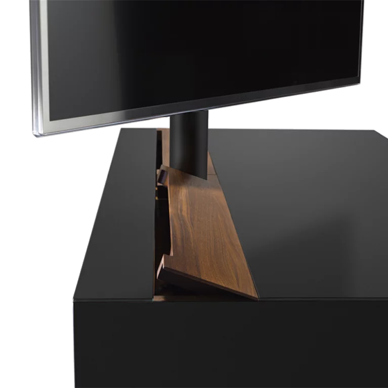 Home Entertainment in Nussbaum massiv mit Bildschirm