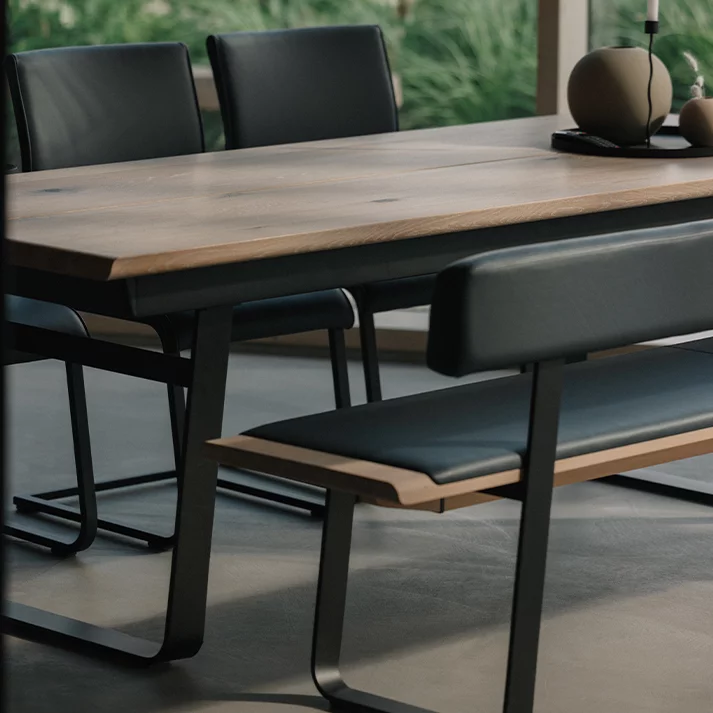 nox Esszimmertisch Holz ausziehbar in Eiche, Detailansicht