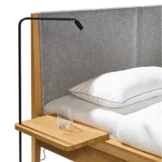 mylon Bett mit Nachtkonsole und Polsterhaupt in Eiche massiv