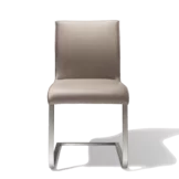 magnum upholstered cantilever chair with glossy frame, front view