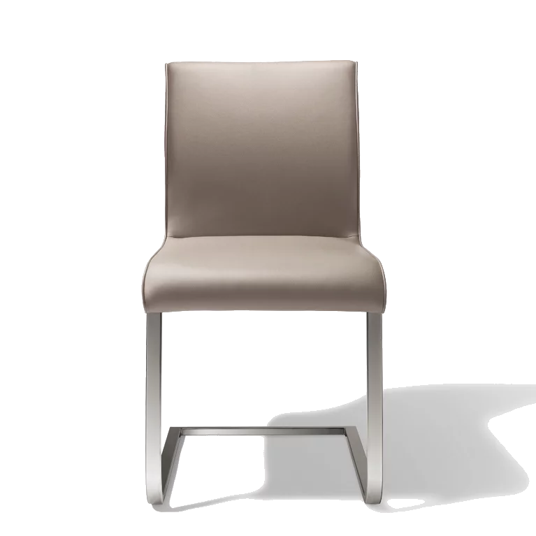 magnum upholstered cantilever chair with glossy frame, front view