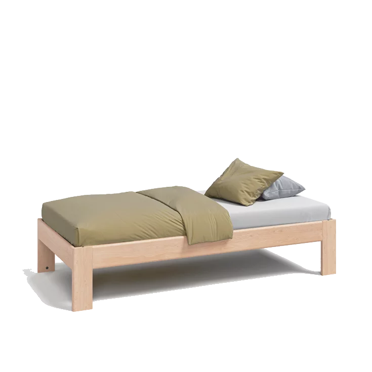 cot made from solid wood kids single bed in solid alder white oil
