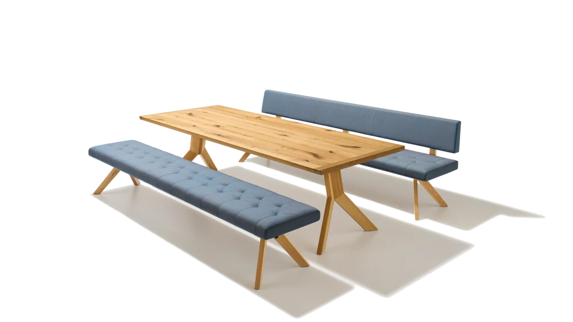 dining table yps extendable made of solid wood in oak with elegant lui chairs