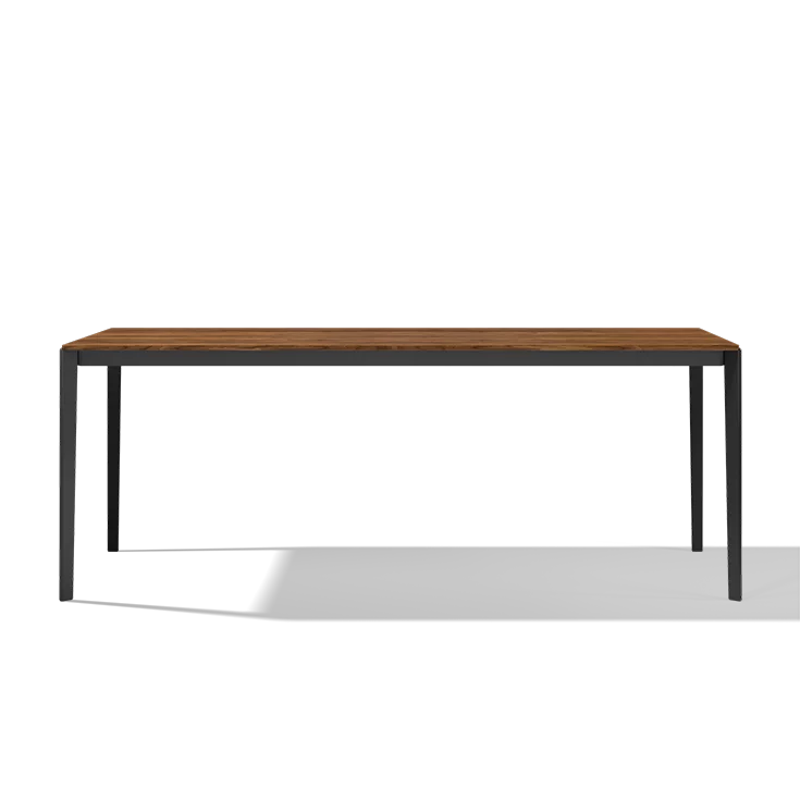 tak extendable dining table in walnut with base frame in matt black