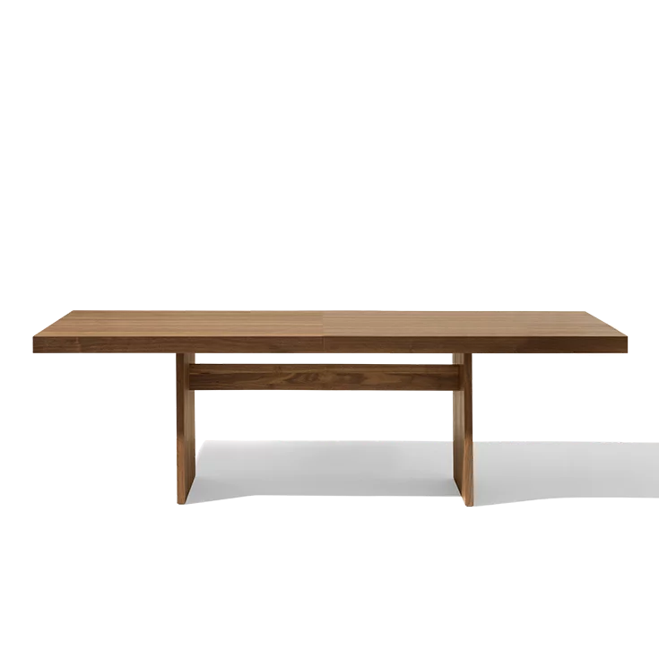 dining table tema extendable in walnut with solid wooden sides