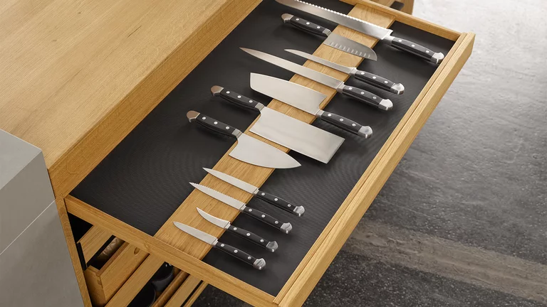solid oak knife drawer
