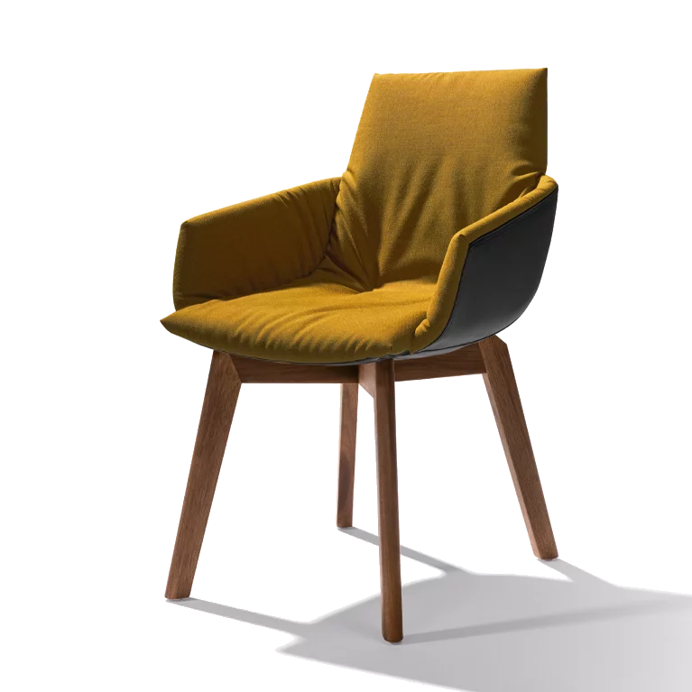 modern lui léger dining chair with comfortable upholstery and wooden frame in walnut
