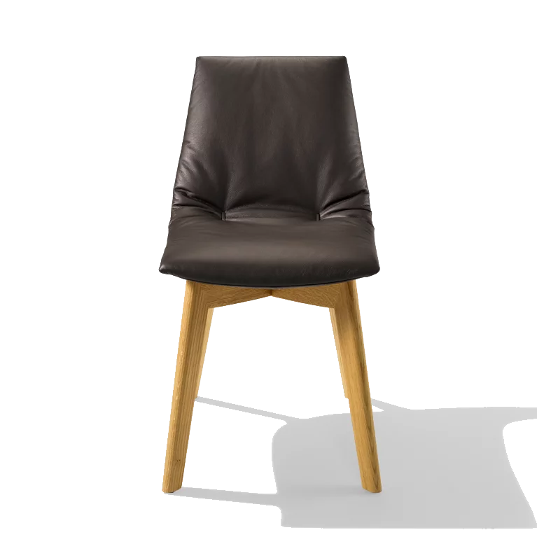 lui office swivel chair in leather on black matt swivel base with castors