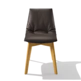 lui office swivel chair in leather on black matt swivel base with castors