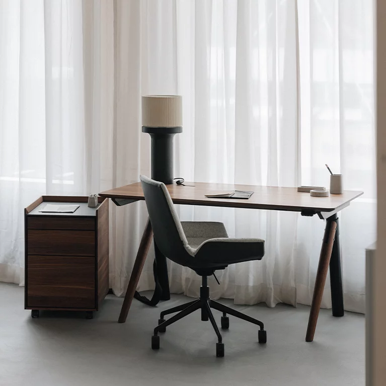 home office mobile pedestal with desk and desk chair pisa mobile pedestal and desk in solid walnut with lui plus office swivel chair