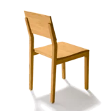 comfortable wooden chair s1 in oak, back view