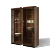 edle Anrichte nox in Nussbaum massiv mit Glasfront