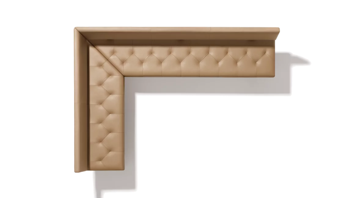 Esstisch yps ausziehbar in Eiche Wild mit der yps Polsterbank ohne Lehne und der yps Polsterbank mit Lehne