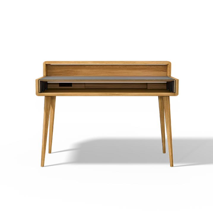 sol Sekretär ausziehbar in Eiche mit Leder bezogenen Tischoberfläche