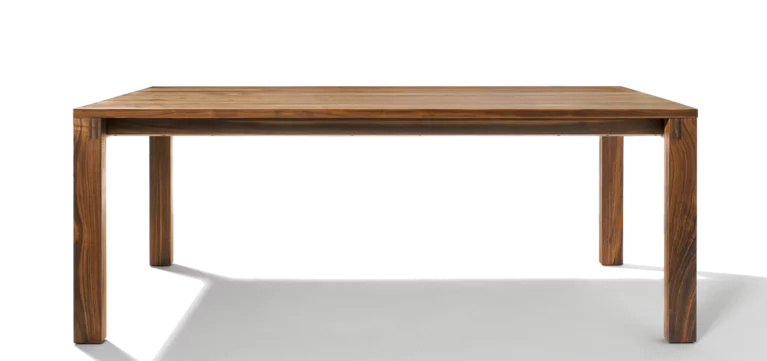 magnum solid wood dining table extendable in walnut, side view