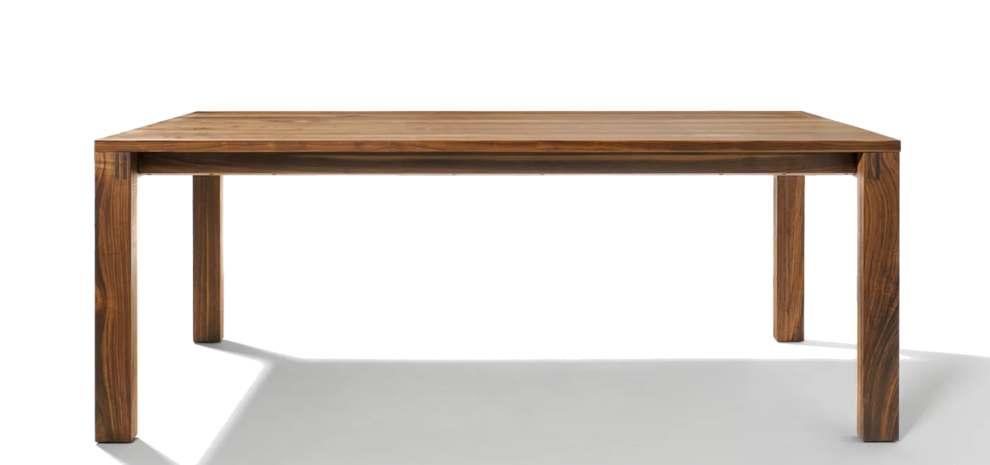 magnum solid wood dining table extendable in walnut, side view