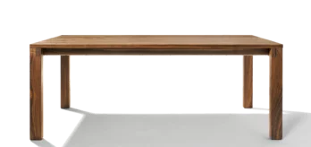 magnum solid wood dining table extendable in walnut, side view