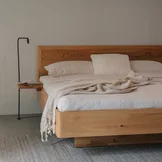 times bed with bedside cabinet in wild oak