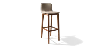 modern bar stool ark upholstered in walnut