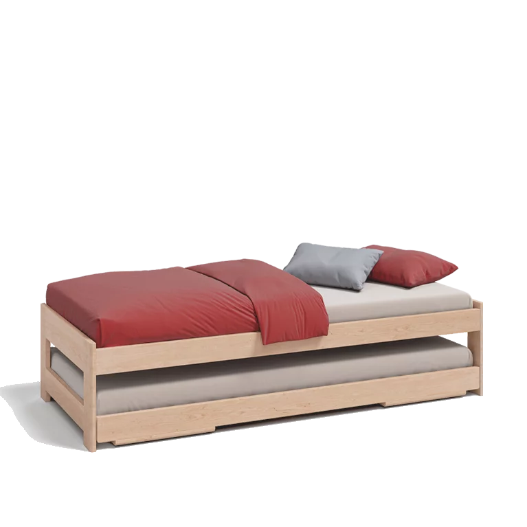 Kinder Tandemliege aus Holz Erle Weißöl zum Ausziehen