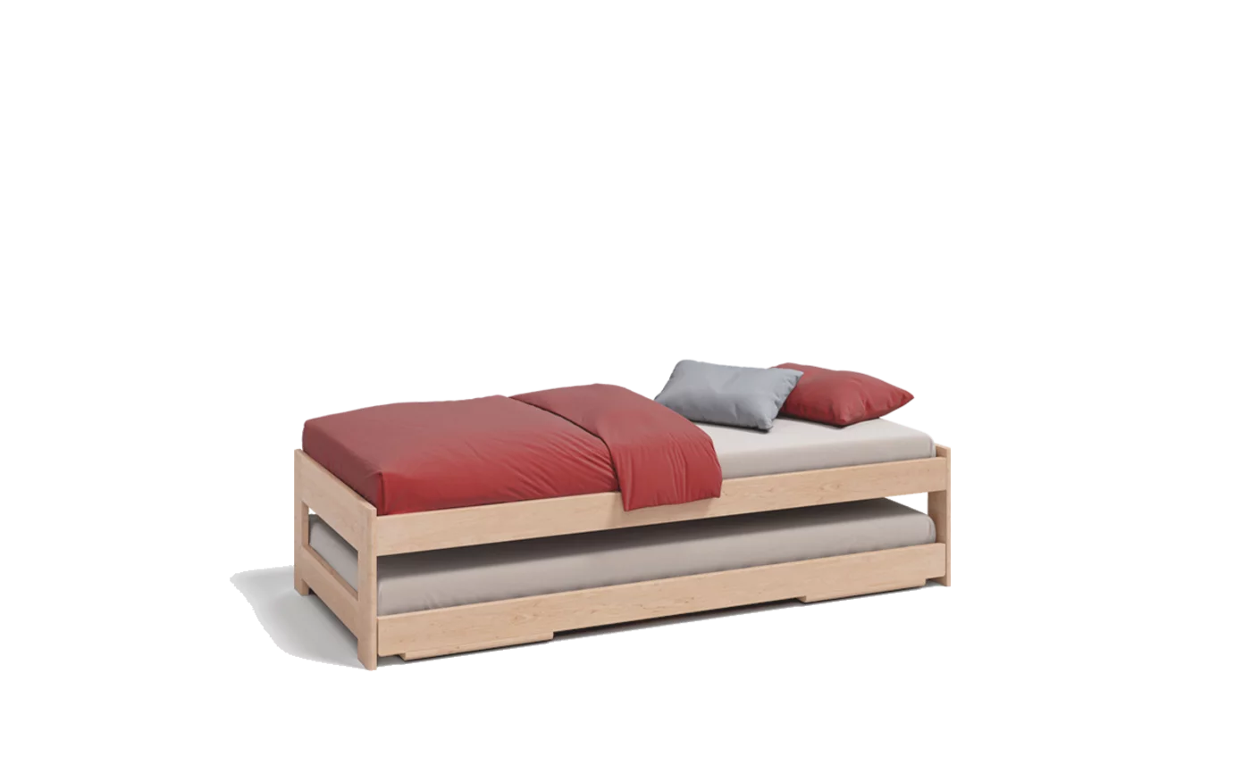 extendable children's tandem lounger made of wood children's tandem lounger made of wood alder white oil, extendable