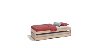 extendable children's tandem lounger made of wood children's tandem lounger made of wood alder white oil, extendable