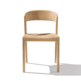 solid wood dining chair, front view dining chair mylon in solid oak white oil, front view