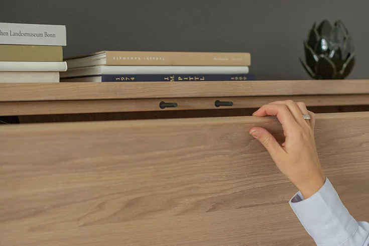 cubus sideboard in solid oak white oil with touch fittings